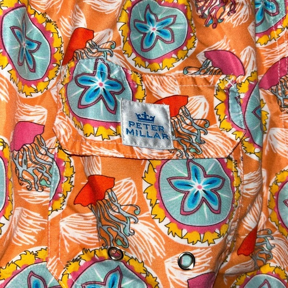 Men Peter Millar jellyfish ballet nectarine swim trunks XL shorts beach - Picture 2 of 5